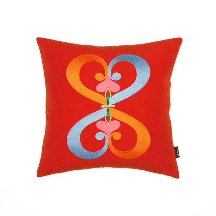 Vitra - Geborduurd Kussen Dubbel hart, 40 x 40 cm in Rood