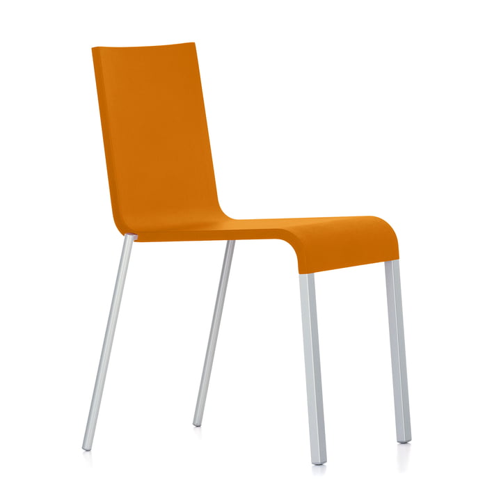 Vitra - .03 stoel, stapelbaar, zilver (RAL 9006) / mango