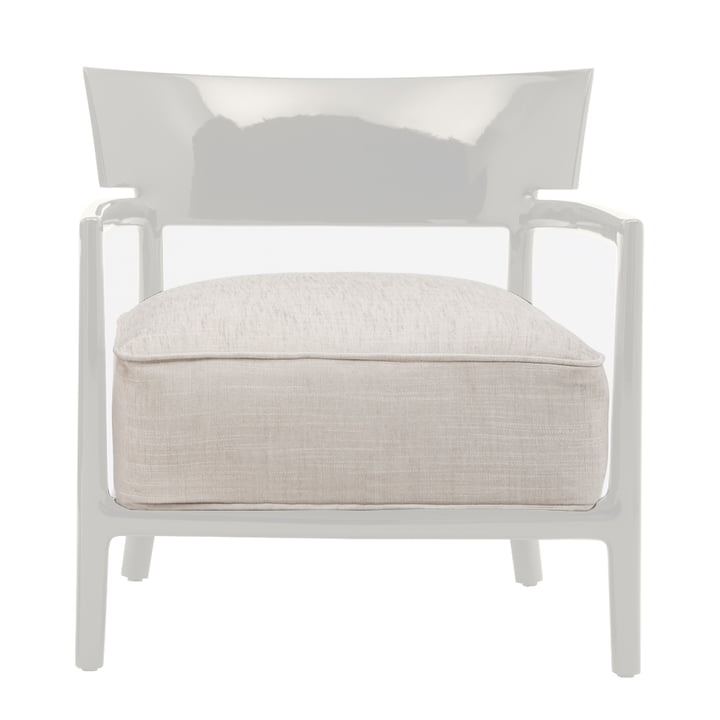 De Kartell - Cara fauteuil, ivoorkleurig frame / beige bekleding