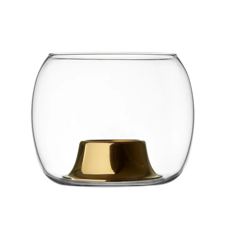 De Iittala - Kaasa theelichthouder 141 x 115 mm, helder/roze goud