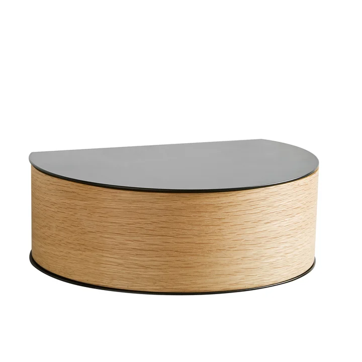 De Woud - Wallie Wandplank, eiken / zwart