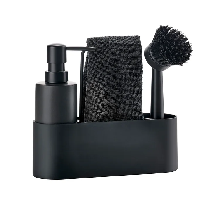 De Zone Denmark - Afwasset met reinigingsdoekje (4 stuks), zwart