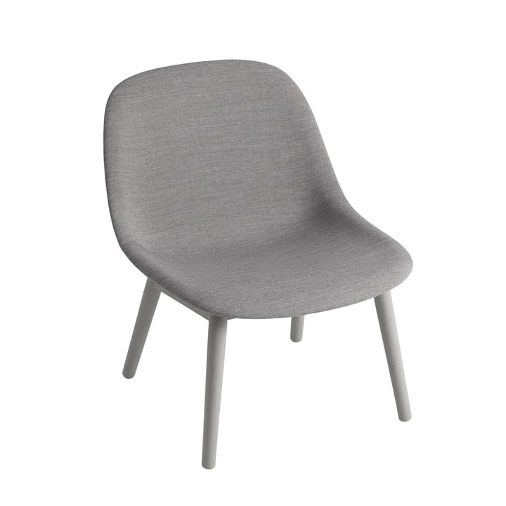 Fiber Lounge Chair Wood Base van Muuto in eik grijs / grijs (Remix 133)