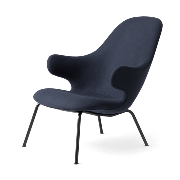 Catch JH14 Lounge- Chair van & tradition - zwart / Divina 3 donkerblauw (793)
