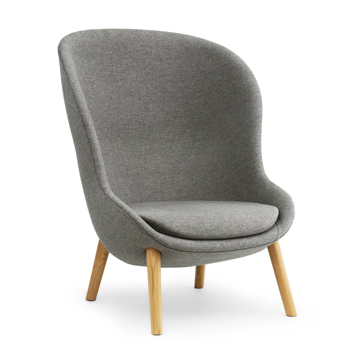 Hyg Lounge Chair High van Normann Copenhagen - Eik / grijs (vlas MLF26)