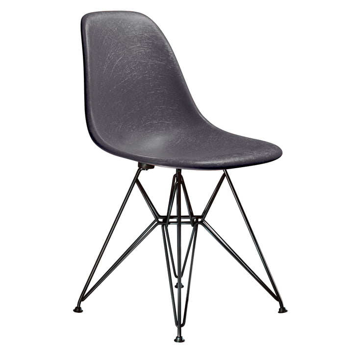 Eames Fiberglass Side Chair DSR van Vitra - basic dark / Eames elephant hide grey