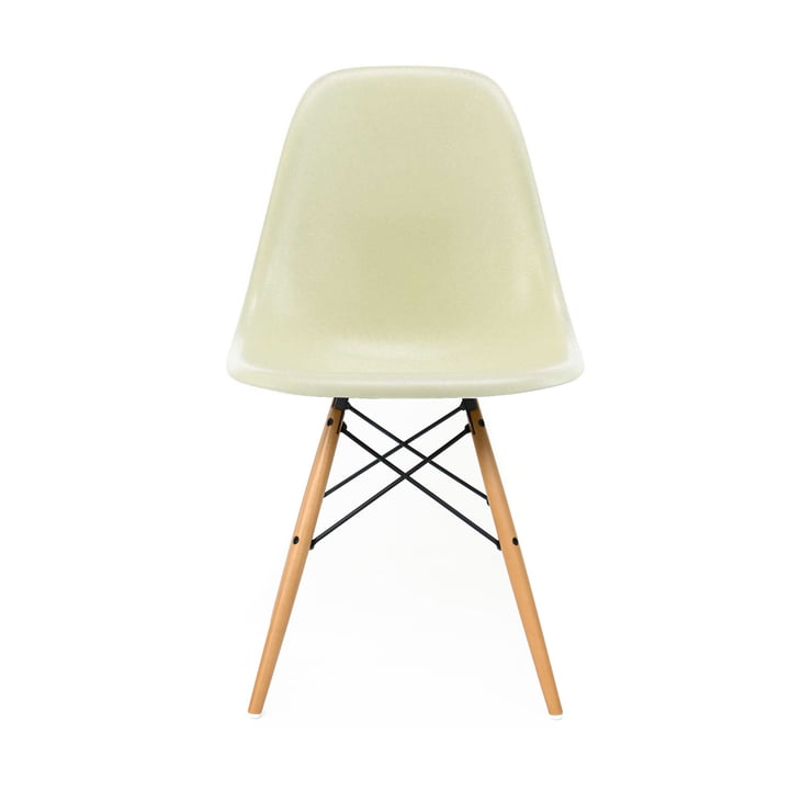 Eames Fiberglass Side Chair DSW van Vitra - Esdoorn geelachtig / Eames perkament