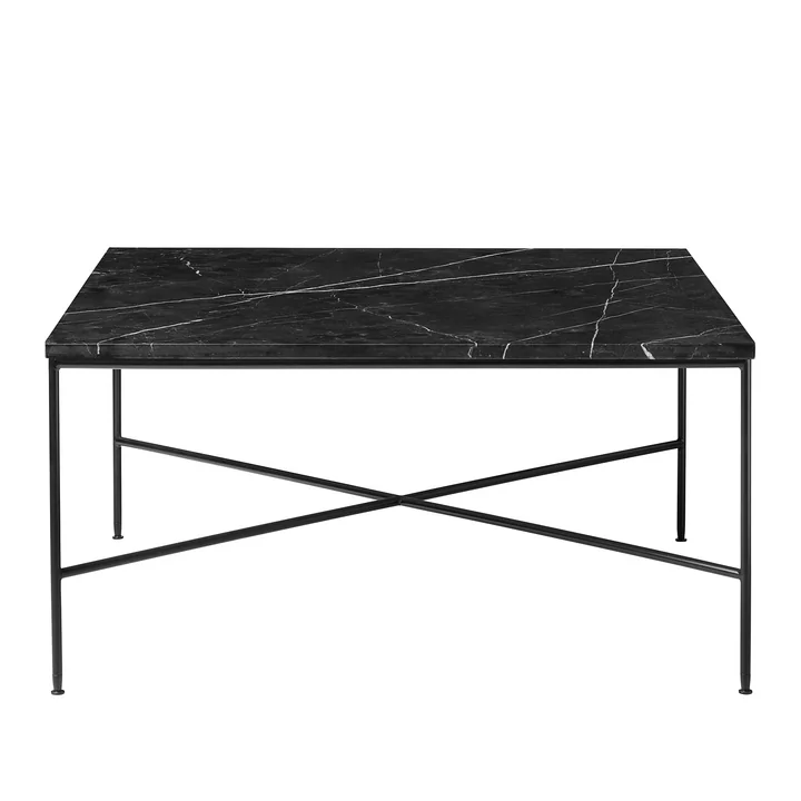 Fritz Hansen - Planner Salontafel, 80 x 80 cm, zwart / marmeren blad charcoal