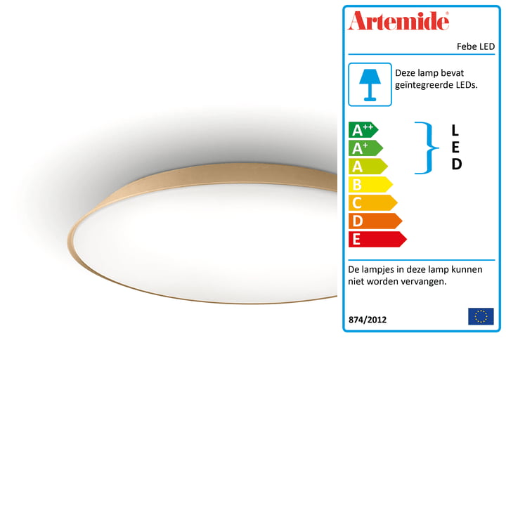 Febe LED wand- en plafondlamp van Artemide in duifgrijs