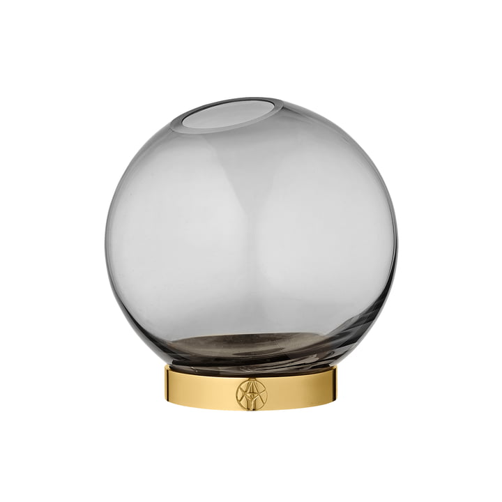 Globe Vaas mini, Ø 10 x H 10 cm in zwart / goud van AYTM