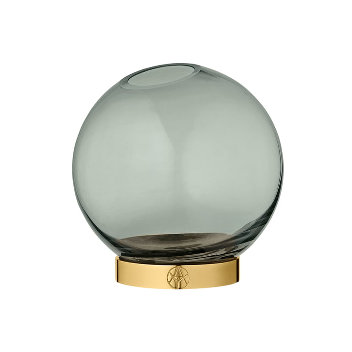 Globe Vaas mini, Ø 10 x H 10 cm in bos / goud door AYTM