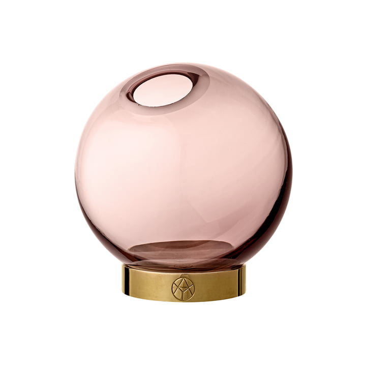 Globe Vaas mini, Ø 10 x H 10 cm in roos/goud van AYTM