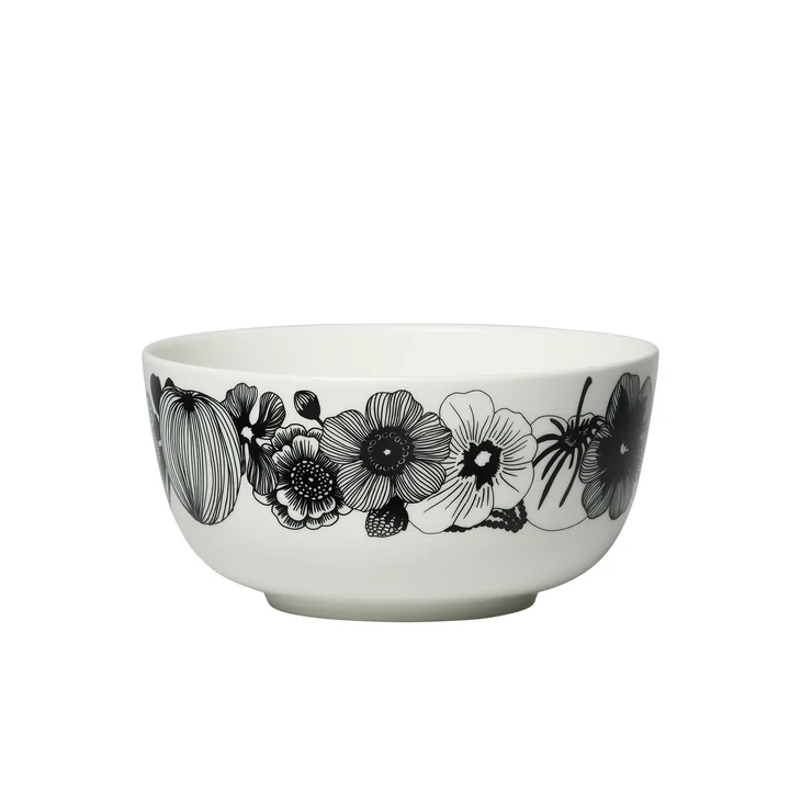 Oiva Siirtolapuutarha kom 900 ml in wit/zwart van Marimekko