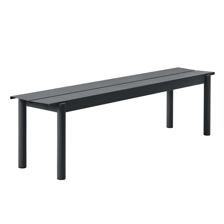 Linear Steel Bank 170 cm, zwart van Muuto