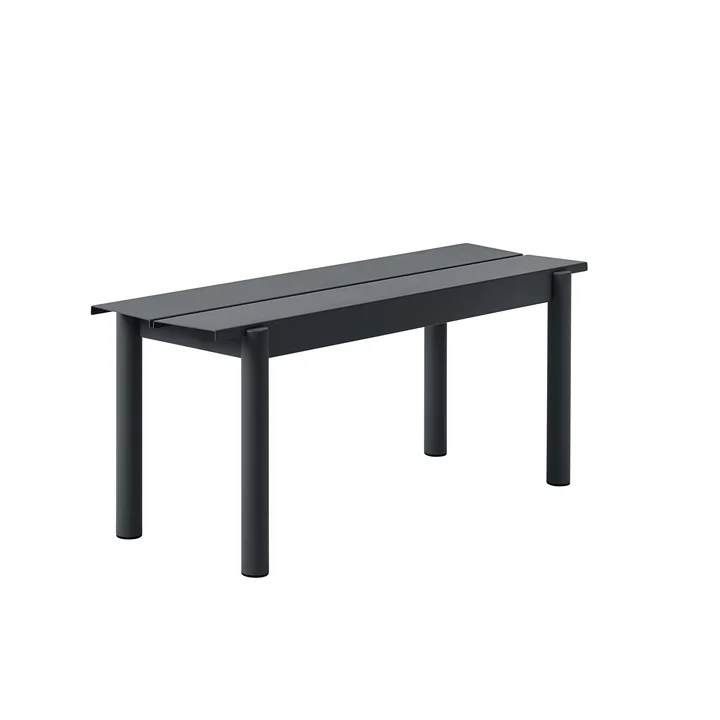 Linear Steel Bank 110 cm in zwart van Muuto