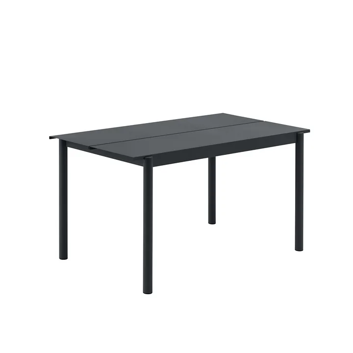 Linear Steel Tafel, 140 x 75 cm in zwart van Muuto