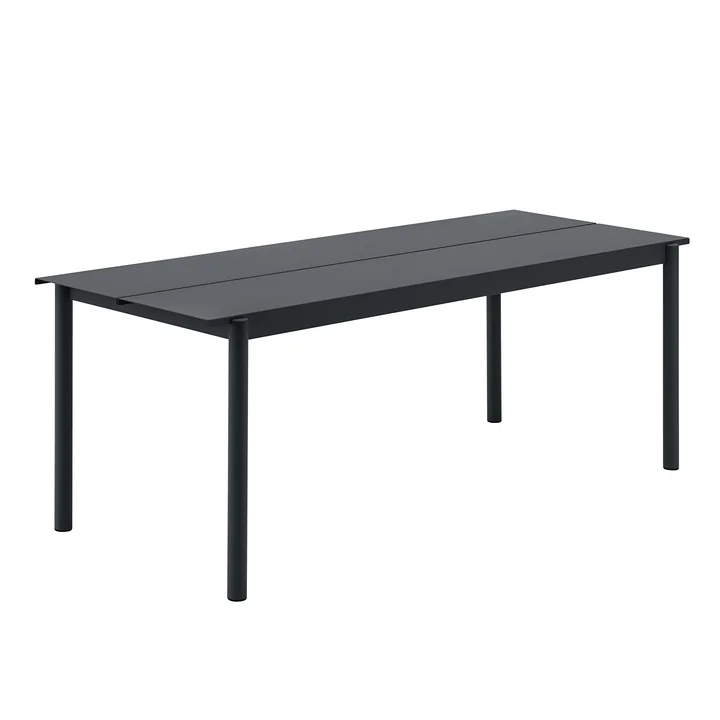Linear Steel Tafel, 200 x 80 cm in zwart van Muuto
