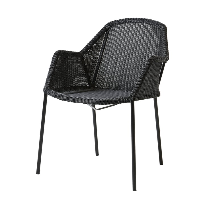 Breeze Stapelbare fauteuil (5464) van Cane-line in zwart