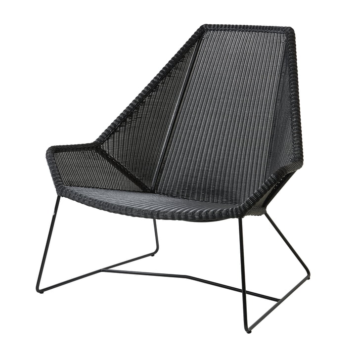 Breeze Rugleuning fauteuil (5469) van Cane-line in zwart