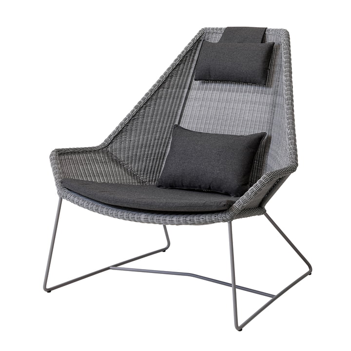 Breeze Fauteuil (5469) van Cane-line in lichtgrijs met kussenset