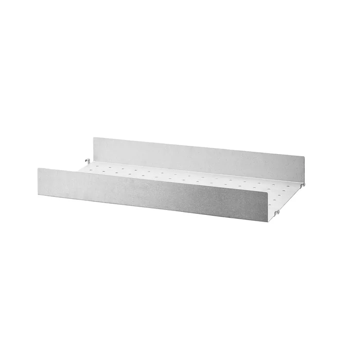 Metalen plank met hoge rand 58 x 30 cm van String in gegalvaniseerd