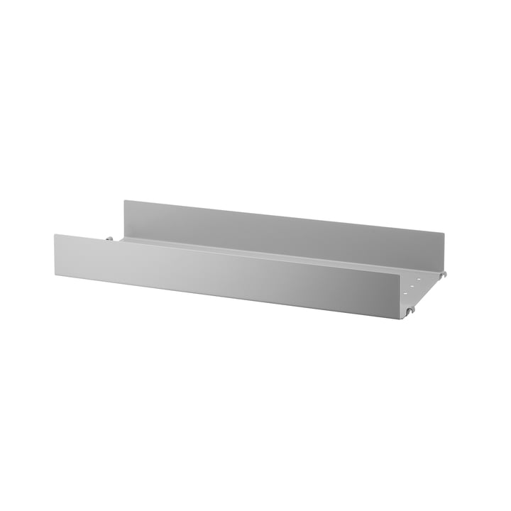 Metalen plank met hoge rand 58 x 20 cm van String in grijs