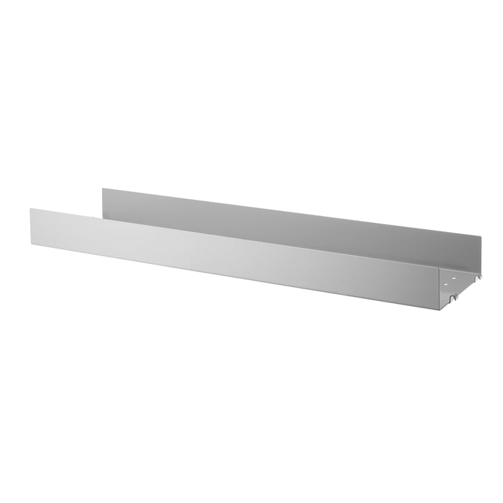 Metalen plank met hoge rand 78 x 20 cm van String in grijs