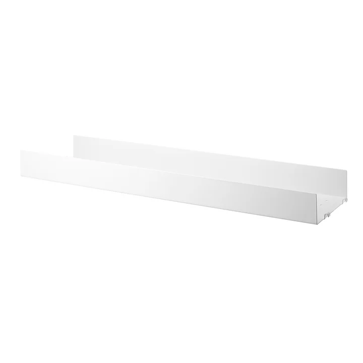 String Metalen plank met hoge rand 78 x 20 cm uit in wit