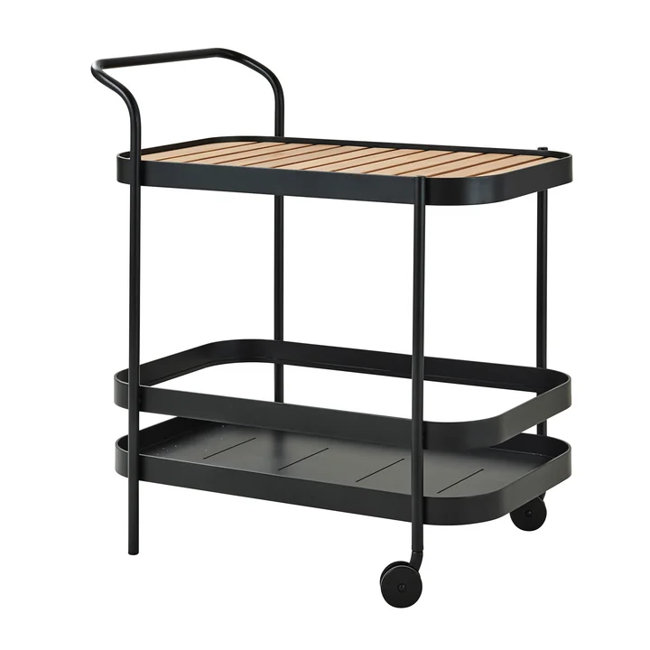 Roll Bar Trolley van Cane-line in teak / lava grijs