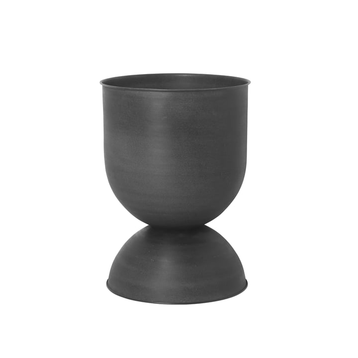 Zandloper bloempot medium, Ø 41 x H 59 cm in zwart / donkergrijs door ferm Living