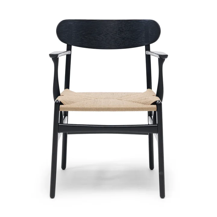 CH26 Fauteuil van Carl Hansen in zwart gebeitst eik / natuur