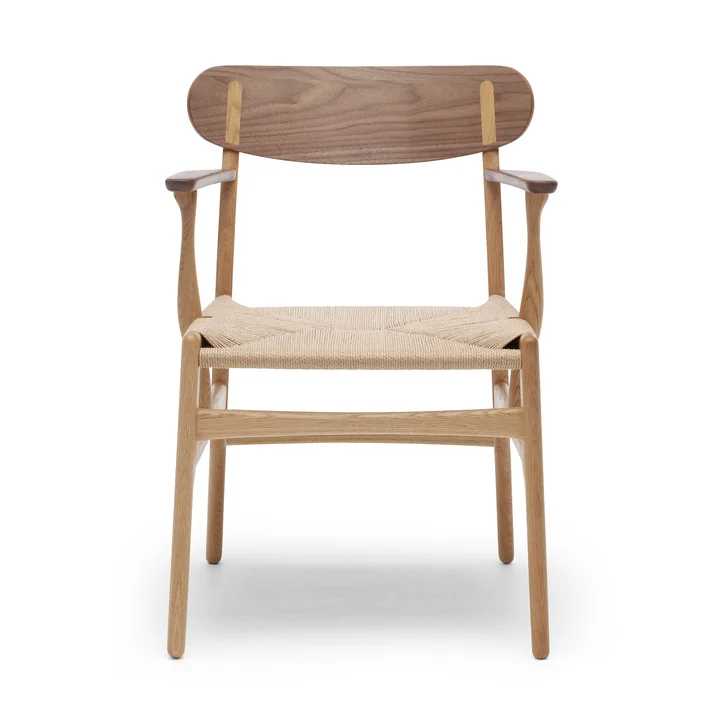 CH26 Fauteuil van Carl Hansen in geolied eiken / geolied walnoot / natuur