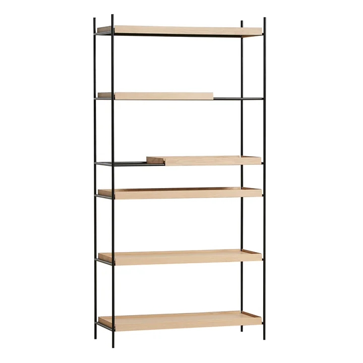 Tray Shelf hoog van Woud in natuurlijk eiken / zwart