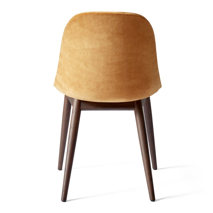 Harbour Dining Side Chair van Audo in donker gebeitst bruin, CityVelvet van Audo