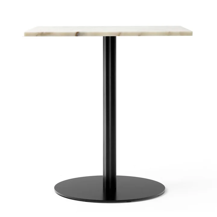 Harbour Column Bistrotafel 70 x 60 cm in Marmer Wit / Zwart by Audo