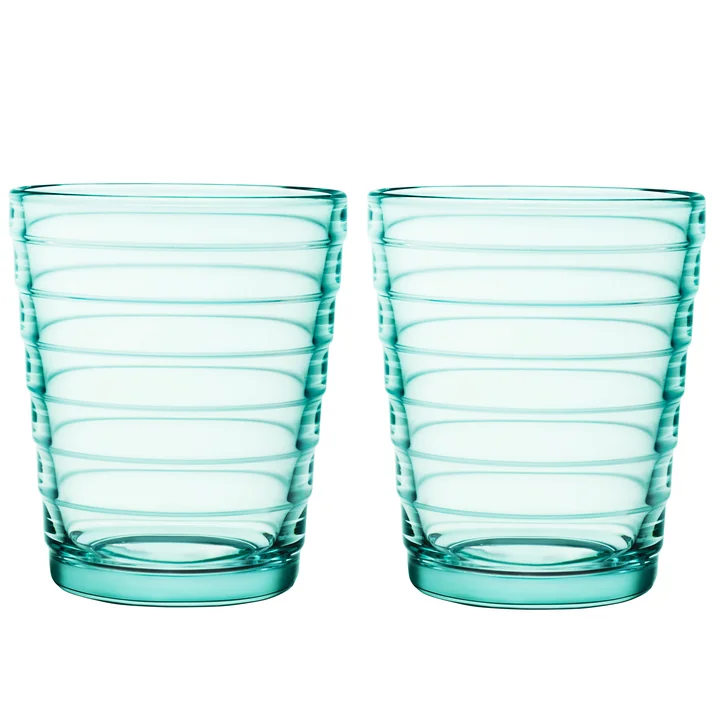 Aino Aalto Glazen beker 22 cl in water groen (set van 2) van Iittala