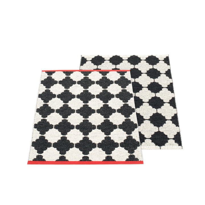 Marre omkeerbaar tapijt, 70 x 90 cm in zwart / vanille van Pappelina 