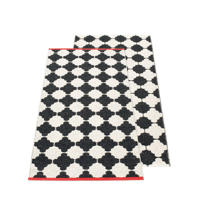 Marre omkeerbaar tapijt, 70 x 150 cm, zwart / vanille van Pappelina 