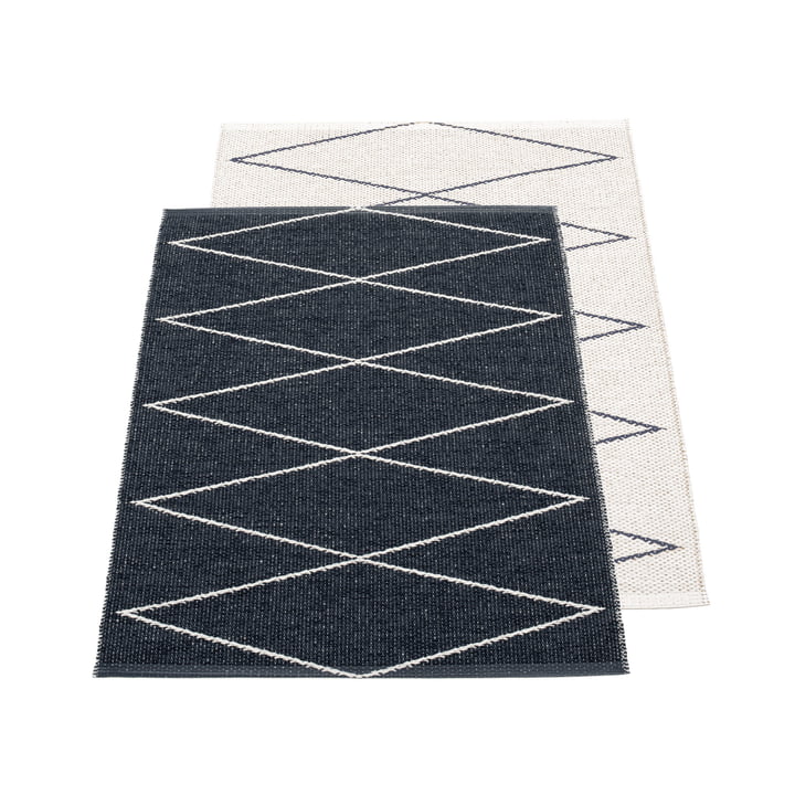 Max. omkeerbaar tapijt, 70 x 100 cm in zwart / vanille van Pappelina 