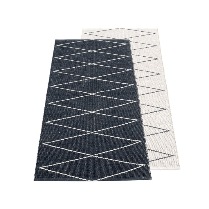 Max. omkeerbaar tapijt, 70 x 160 cm in zwart / vanille van Pappelina