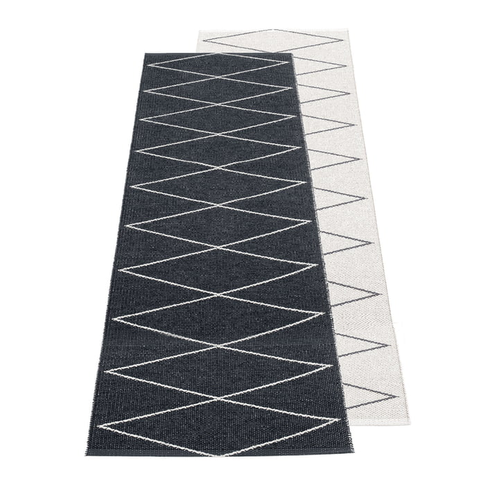Max. omkeerbaar tapijt, 70 x 240 cm in zwart / vanille van Pappelina 
