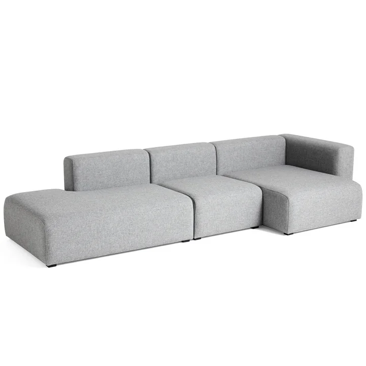 Mags Sofa 3-zits combinatie 4 met armleuning rechts vanaf HAY in grijs ( Hallingdal 130)