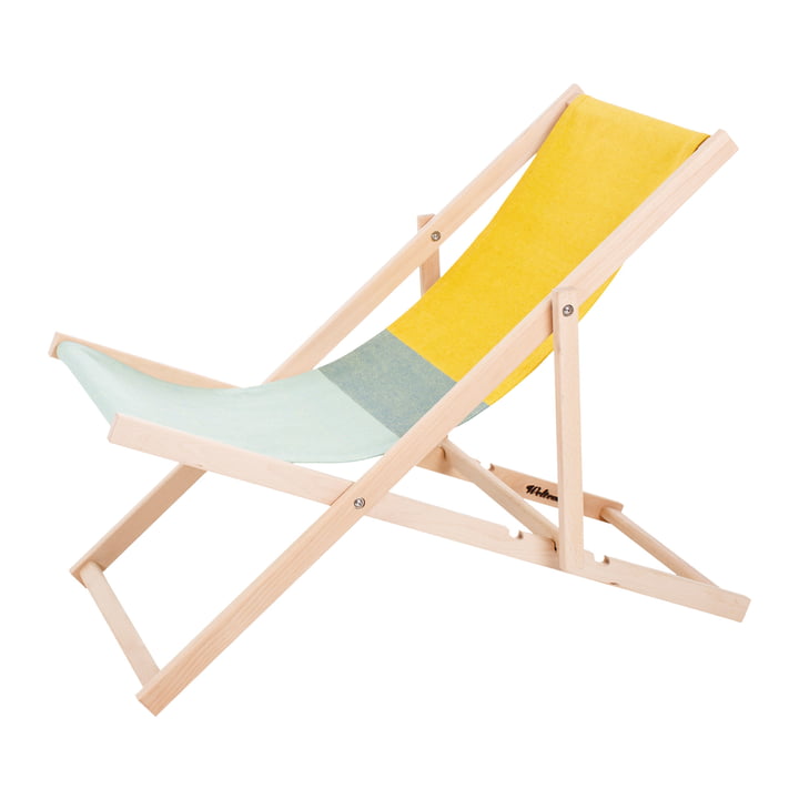 Strandstoel in groen/geel van Weltevree 