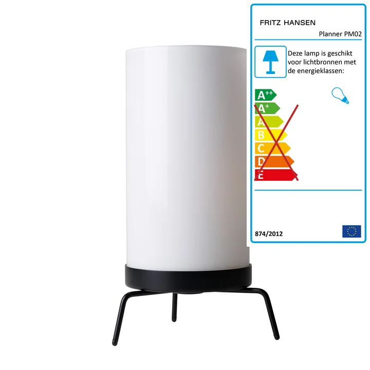Planner PM02 tafellamp van Fritz Hansen in opaal / zwart