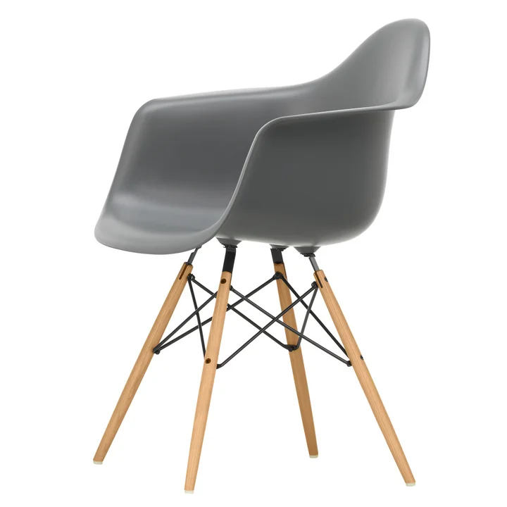 Eames Plastic Armchair DAW van Vitra in ash honey kleur / granietgrijs