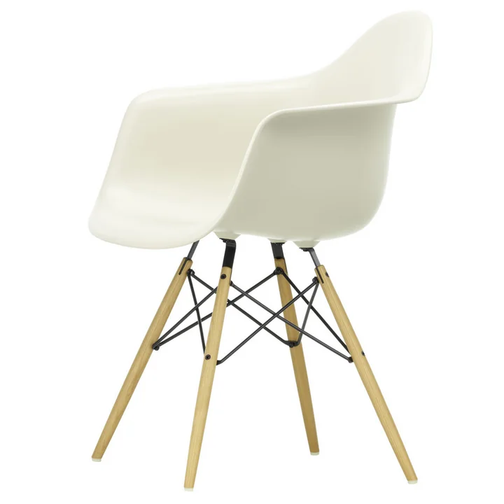 Eames Plastic Armchair DAW van Vitra in ash honey kleur / kiezel