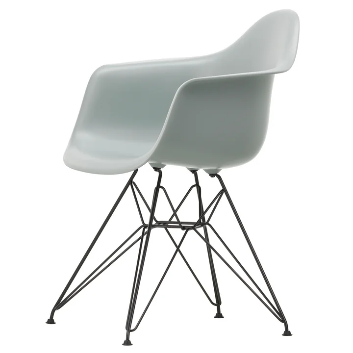 Eames Plastic Armchair DAR Vitra uit in basic donker / lichtgrijs