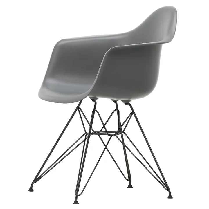Eames Plastic Armchair DAR Vitra uit in basic dark / granietgrijs