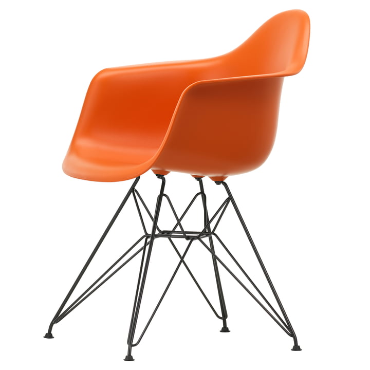 Eames Plastic Armchair DAR van Vitra in basic donker / roest oranje