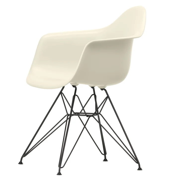 Eames Plastic Armchair DAR Vitra van in basic dark / kieselstein